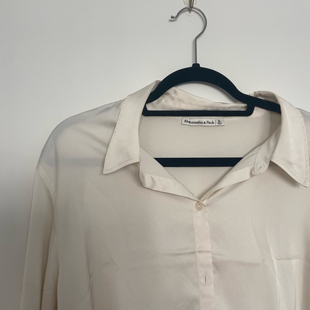 Abercrombie satin button up size XL